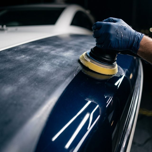 Machine polishing gelcoat to restore gloss and depth